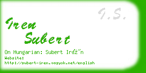 iren subert business card